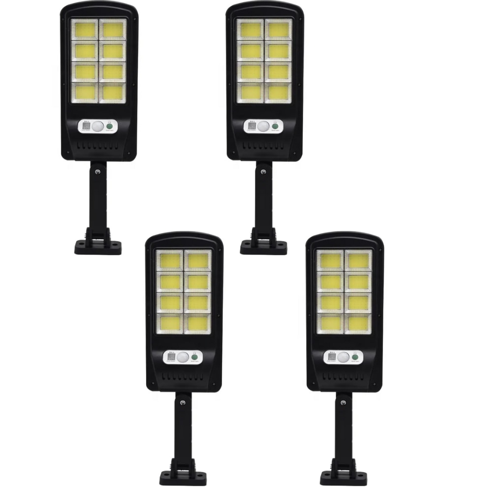 Set 4 x Lampa solara 8 celule, 160 LED COB, telecomanda