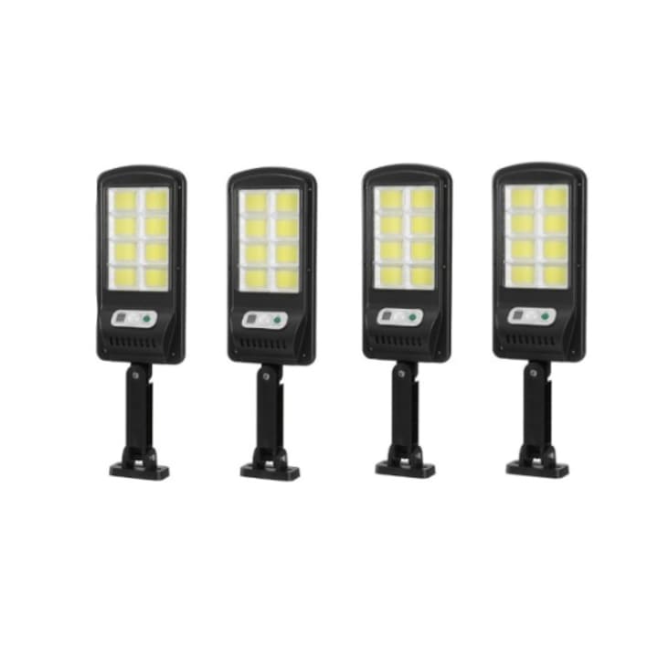 Set 4 x Lampa solara 8 celule, 160 LED COB, telecomanda