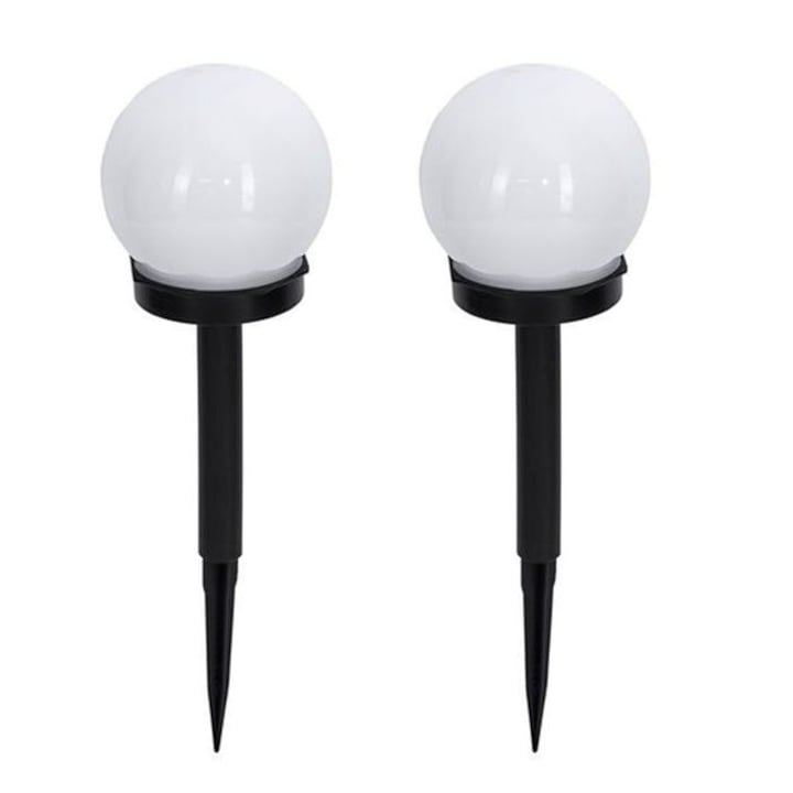 Set 2 x lampa solara, H 34 cm, senzor de lumina
