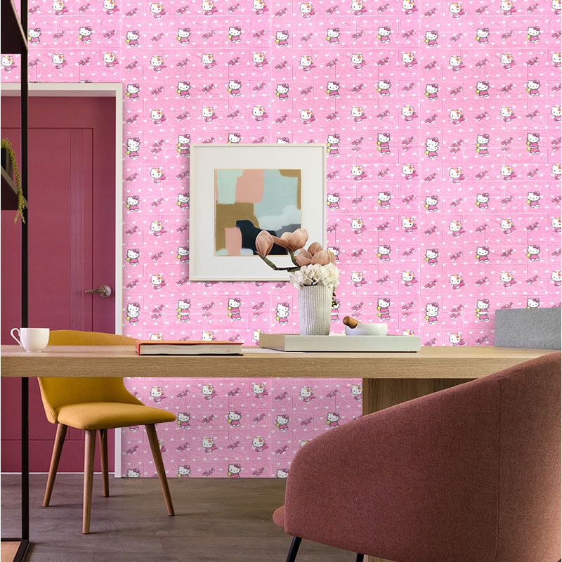 Tapet autoadeziv spuma PVC, 70 x 77 cm, Hello Kitty