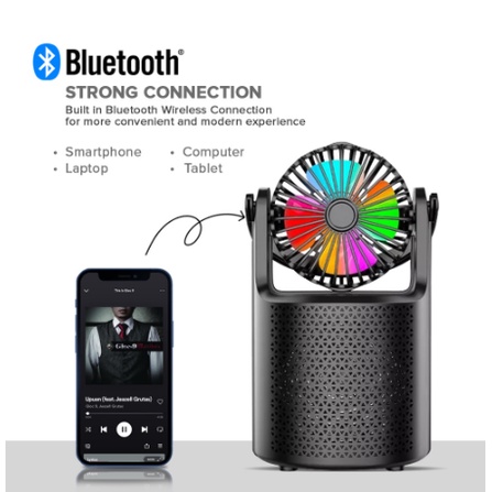 Boxa Bluetooth ZQS1440, Ventilator, Radio, USB, MIC