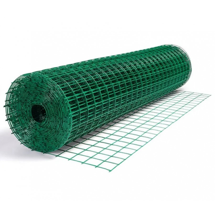 Plasa verde din sarma sudata plastifiata, ochi 13 mm