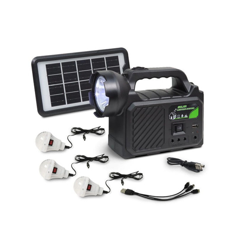 Kit solar iluminare cu 3 becuri, Powerbank