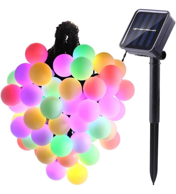 Set 2 x Instalatie solara 50 Globuri LED, Multicolor