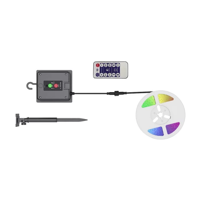 Kit solar Banda LED RGB si telecomanda, 1.2W, IP67