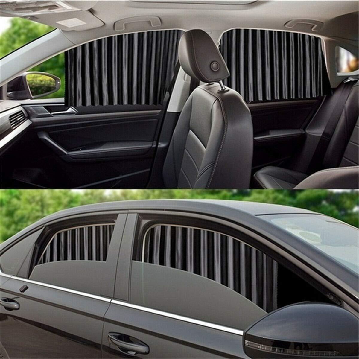 Set 4 parasolare retractabile auto, geamuri laterale, Negru