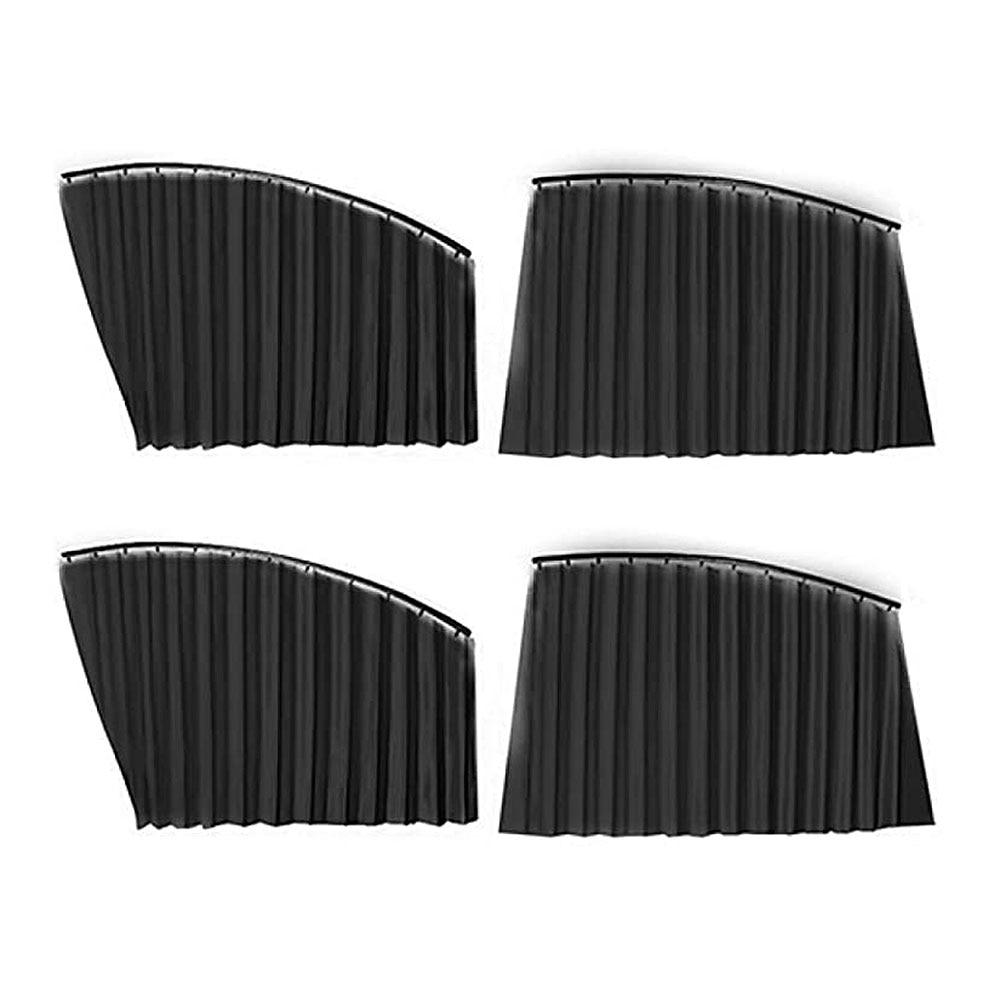 Set 4 parasolare retractabile auto, geamuri laterale, Negru