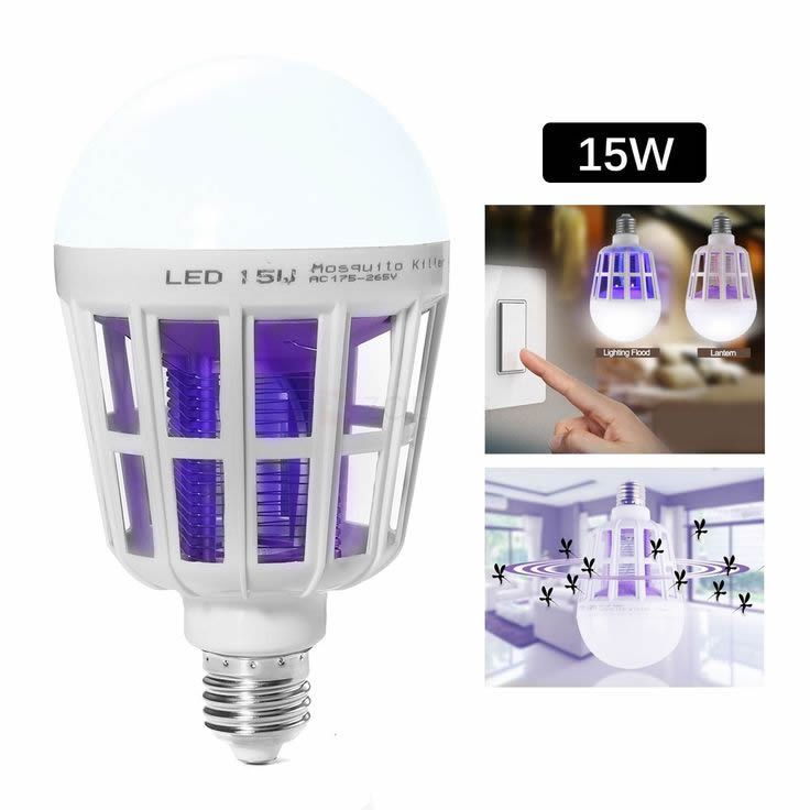 Bec anti-insecte cu led 15 W. Lampa UV anti-tantari.