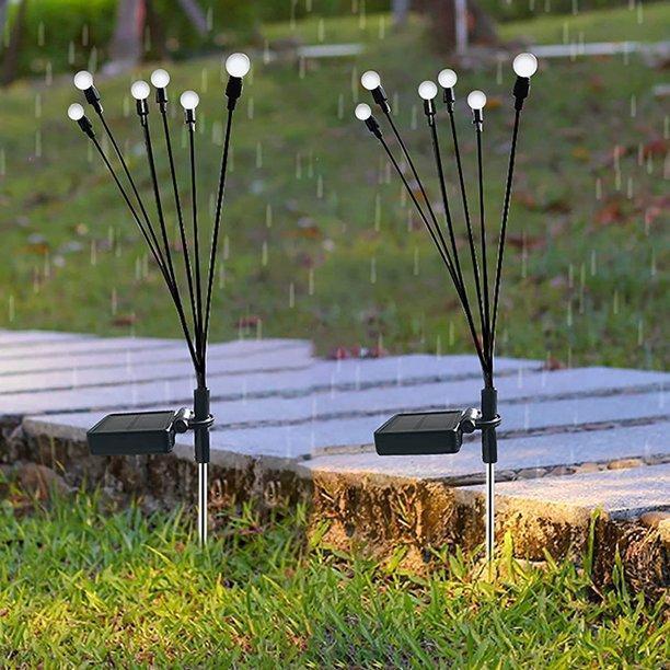 Set 2 x Lampa solara LED Alb Cald, 6 bulbi, decoratiune gradina