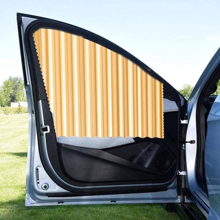 Set 4 parasolare retractabile auto, geamuri laterale, Auriu