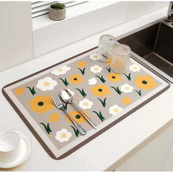 Oferta 1+1, Covoras absorbant bucatarie, 30x40 cm, Flowers