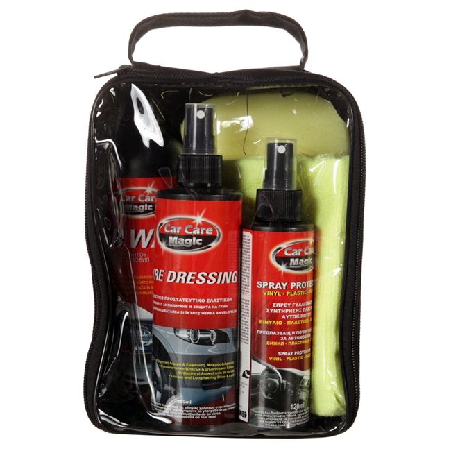 Kit 5 produse pentru curatare auto, interior si exterior