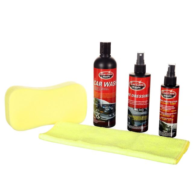 Kit 5 produse pentru curatare auto, interior si exterior