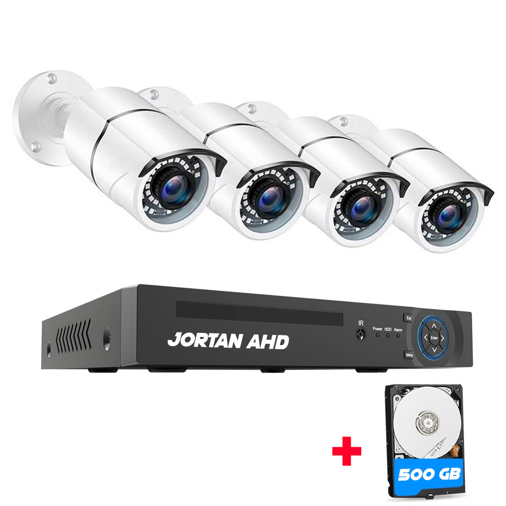 Kit Supraveghere Video, Jortan AHD, CCTV 4 Camere + Hard Disk 500 GB