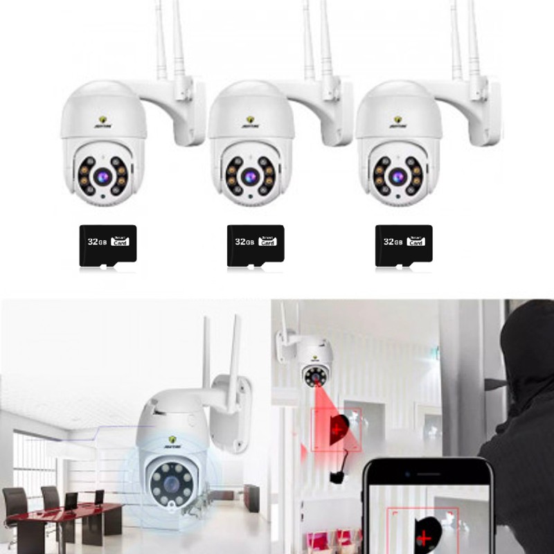 Set 3 x camera de supraveghere IP 360 WiFi, card 32 GB