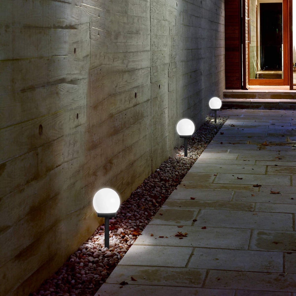 Set 3 x lampa solara 33 cm, senzor de lumina