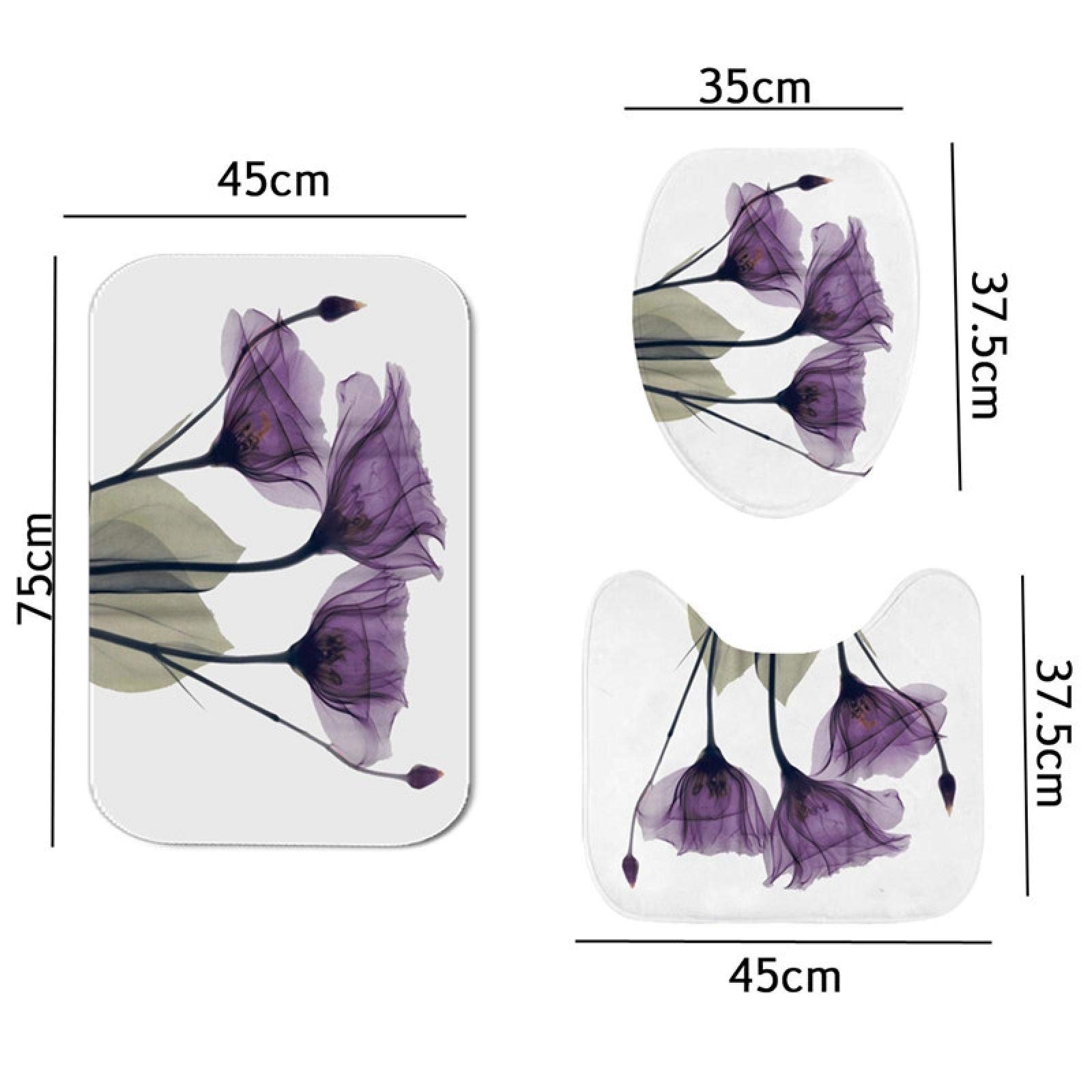 Set pentru baie: perdea, covorase si husa de toaleta, Tulip