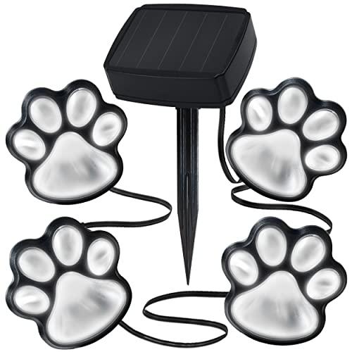 Set 4 lampi solare Paw Print Light