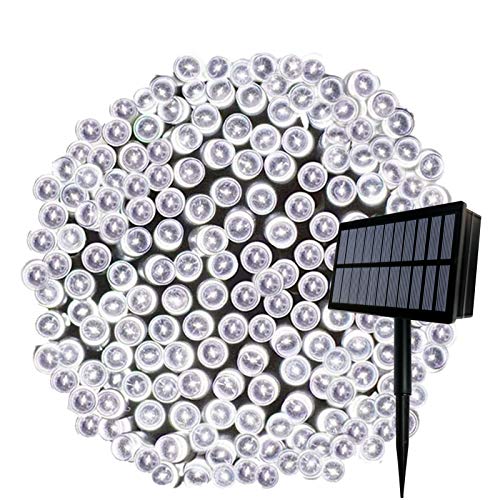 Set 2 x Instalatie solara 100 LED, Alb rece