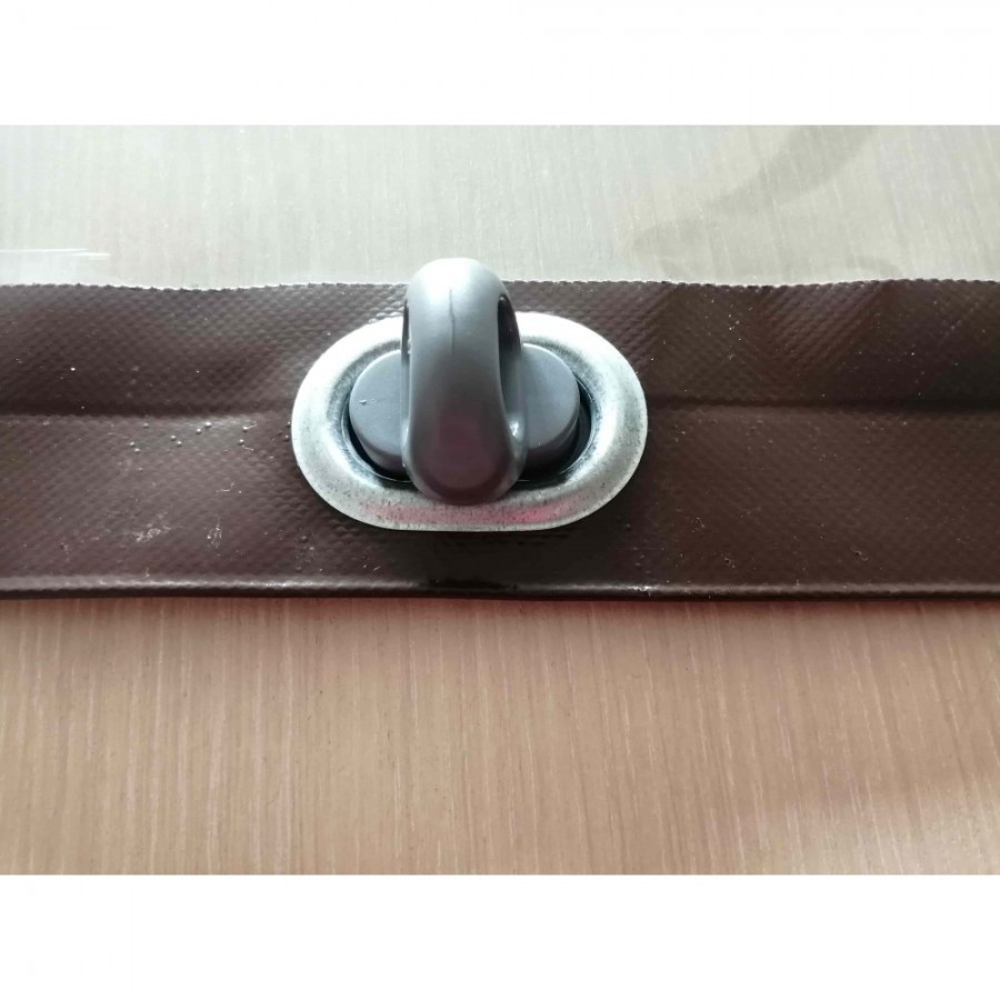 Set montaj folie terasa: Banda intarire maro, 10 bride rotative si 10 capse metalice