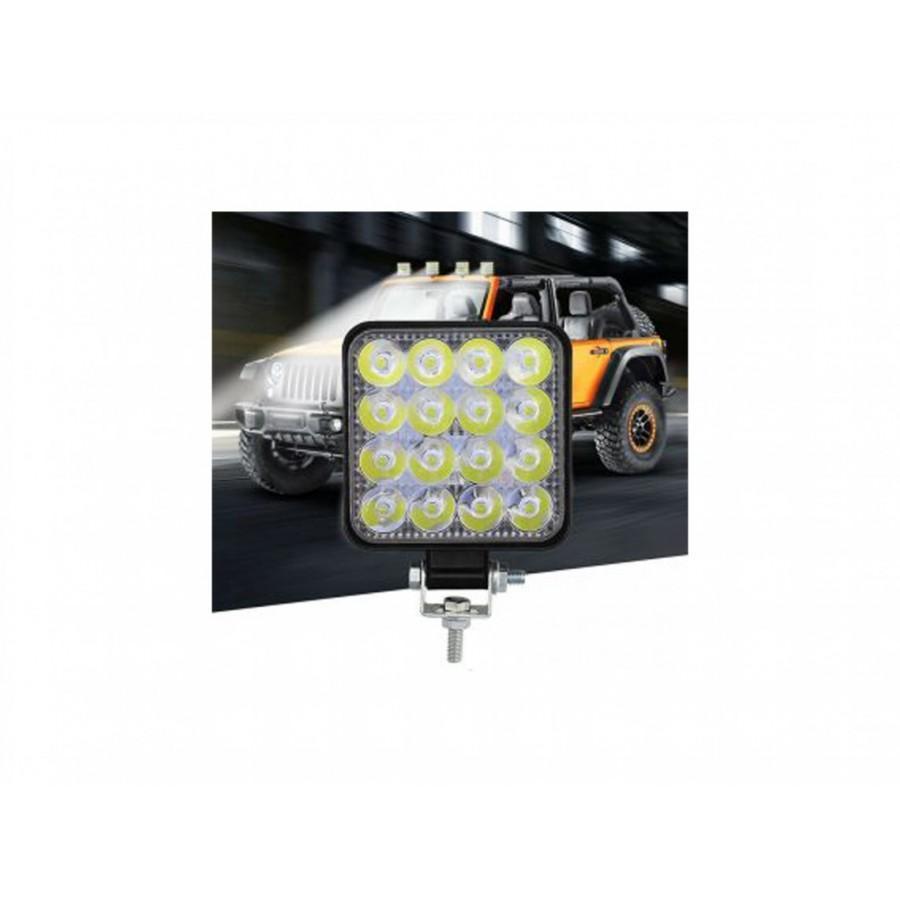 Set 2 proiectoare LED auto offroad 48W, 16 LED, 12V-24V