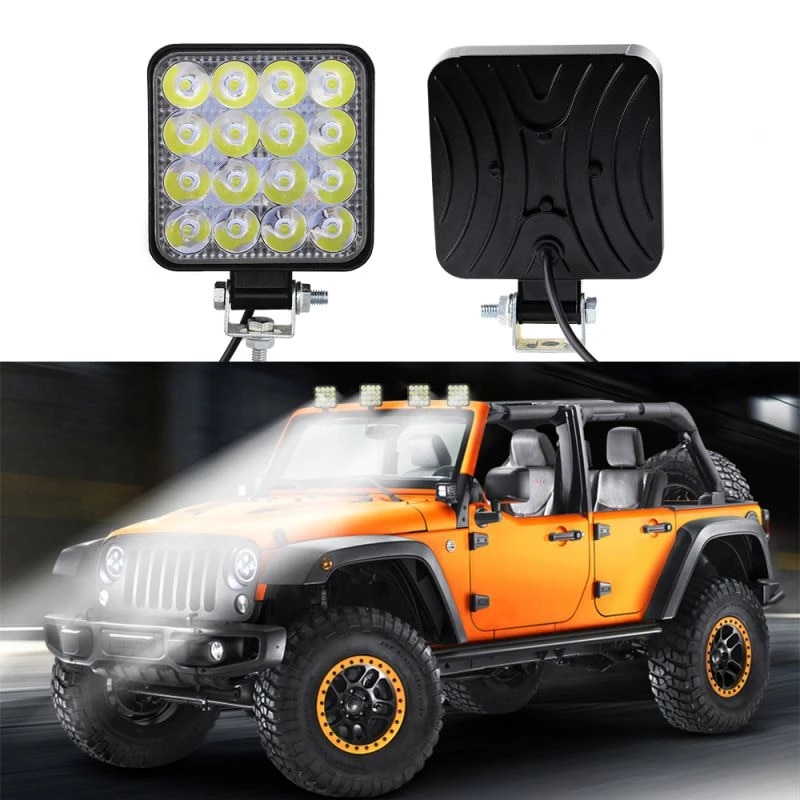 Set 2 proiectoare LED auto offroad 48W, 16 LED, 12V-24V