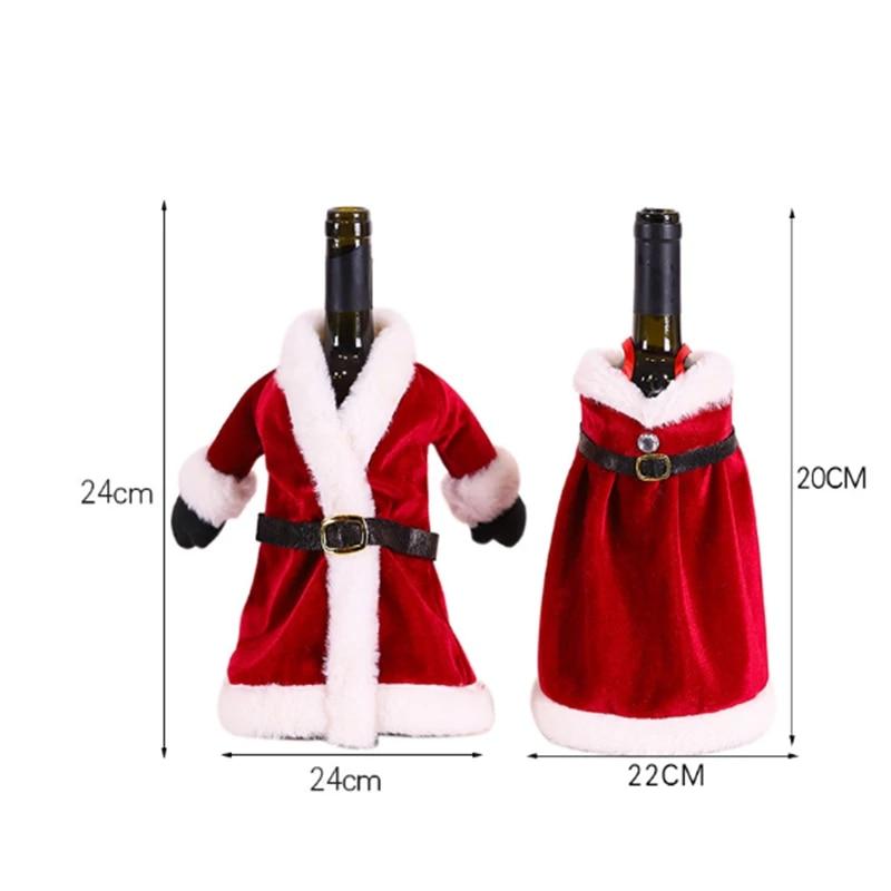 Set 2 huse festive pentru sticla de vin, decoratiune de Craciun