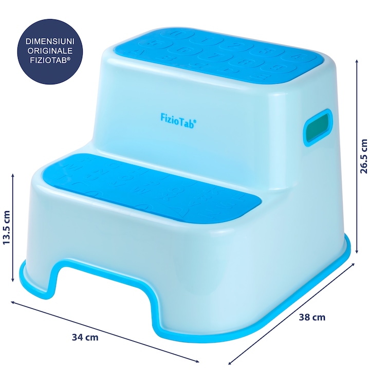 Scaunel inaltator WC pentru copii, FizioTab®Kids, Albastru