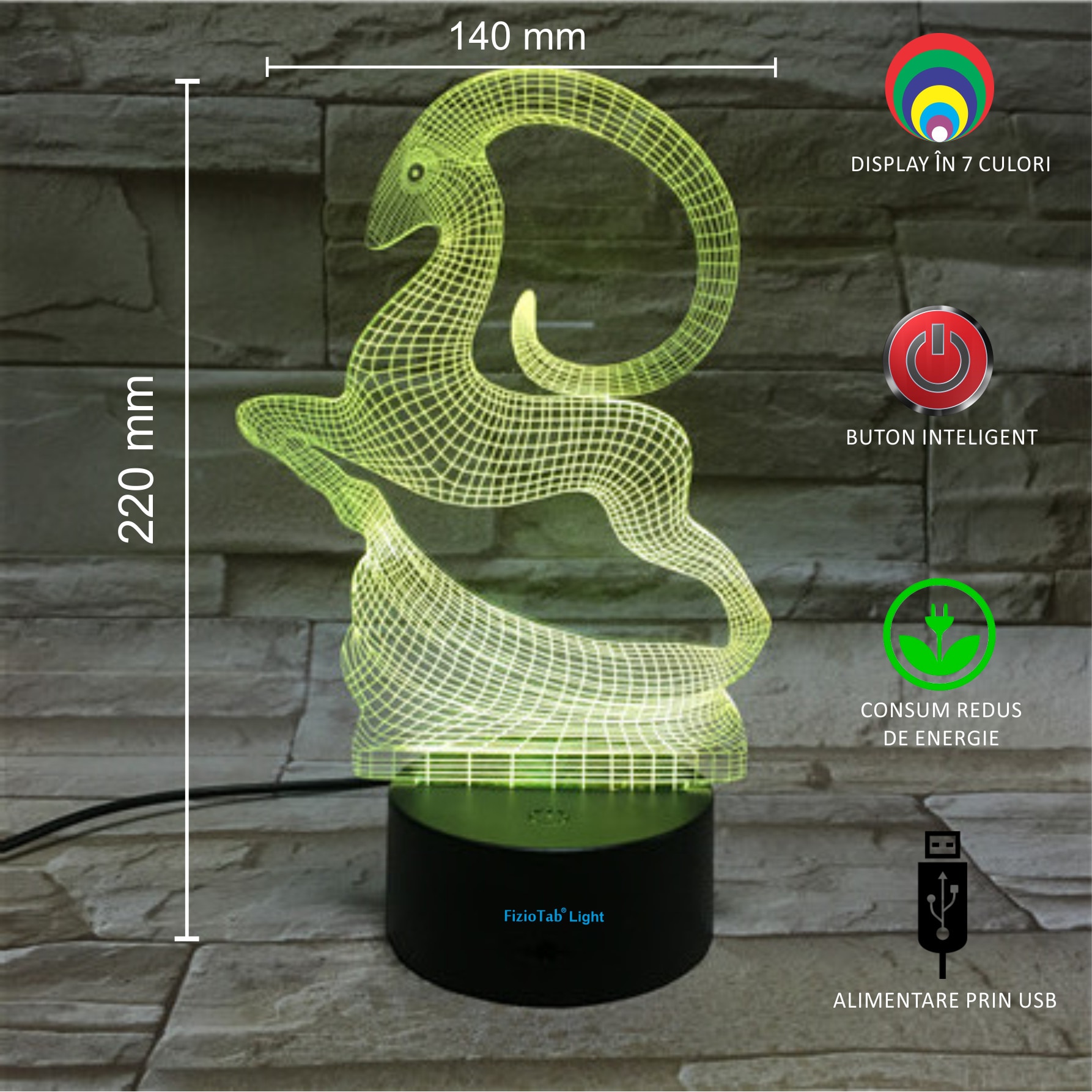 Lampa de veghe 3D, LED 7 culori, lumina ambientala - Capricorn