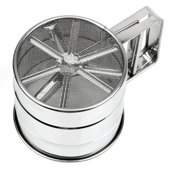 Cana din inox cu sita pentru cernut faina sau zahar