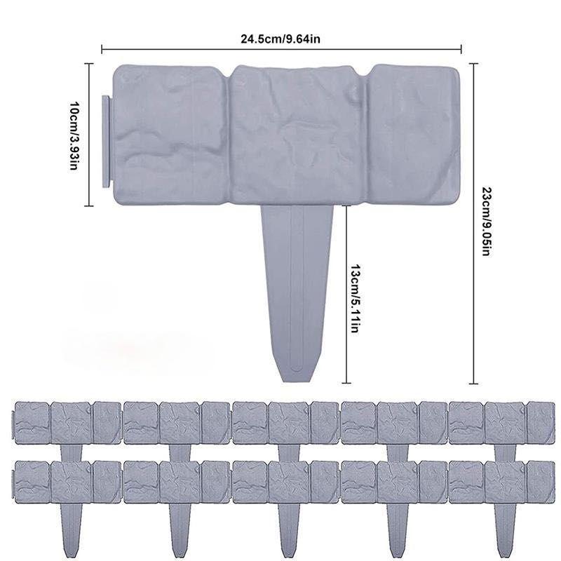 Set 20 x Bordura din plastic cu aspect de piatra