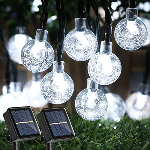 Instalatie solara LED 30 globulete, Alb rece