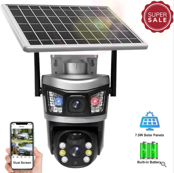 Set 2 x Camera video 4G cu panou solar, Card 64 GB