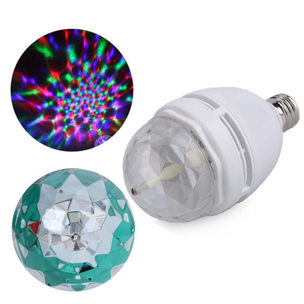 Set 2 x bec rotativ disco cu led multicolor RGB E27