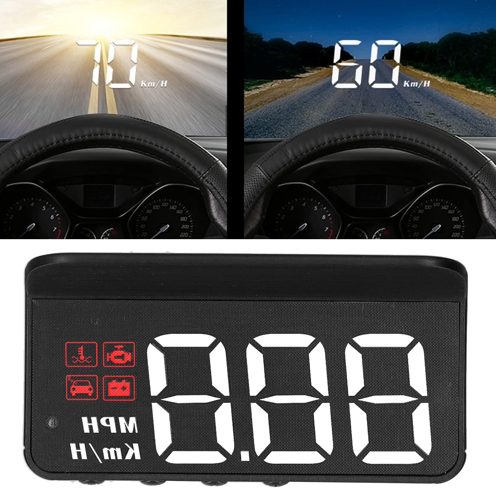 Head Up Display cu proiectie pe parbriz, OBD 2, Alarma Automata