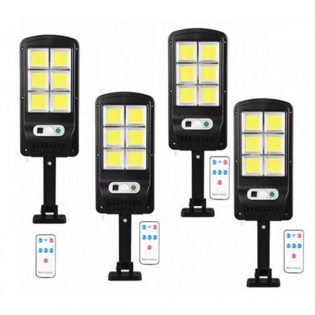 Set 4 x Lampa solara cu 6 celule, telecomanda