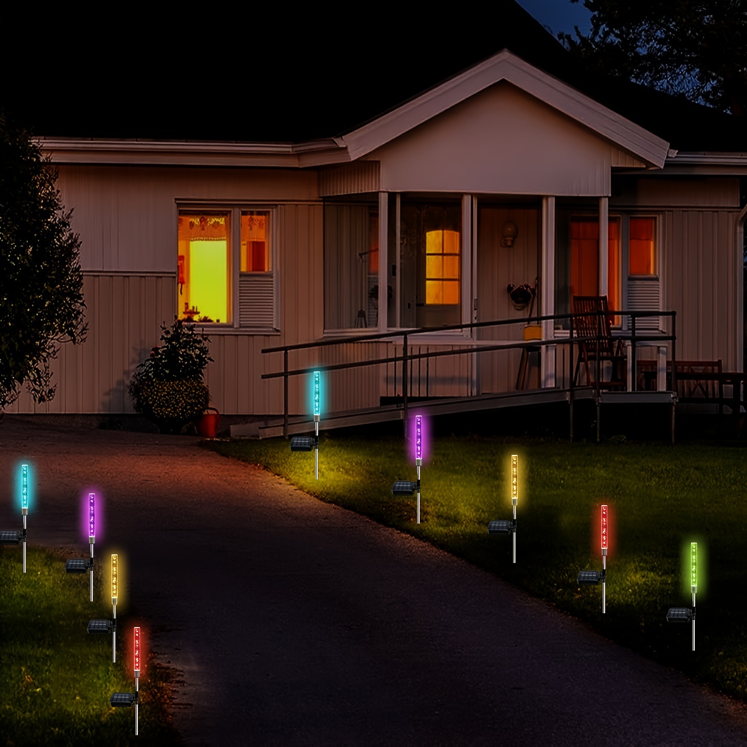 Set 2 x lampa solara Bubble RGB Color