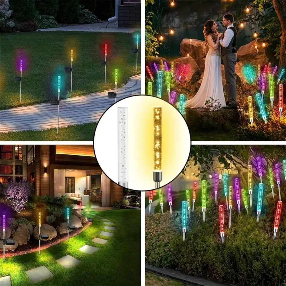 Set 2 x lampa solara Bubble RGB Color