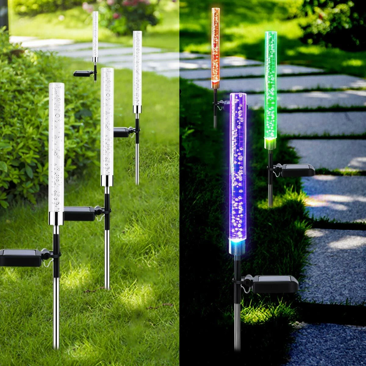 Set 2 x lampa solara Bubble RGB Color