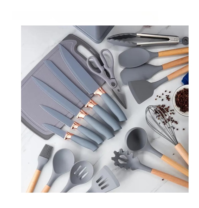 Set 19 ustensile pentru bucatarie, Gri