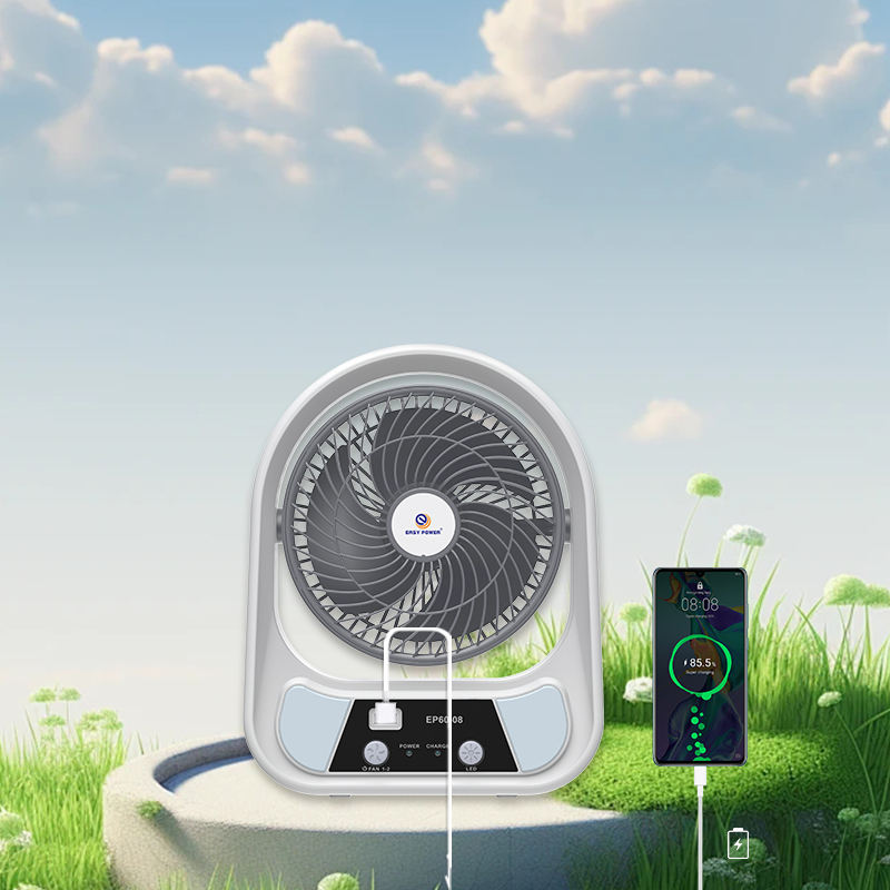 Ventilator solar cu 2 becuri si lanterna