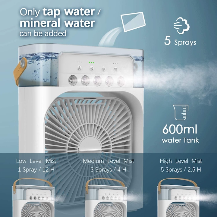 Ventilator cu rezervor de apa 600 ml