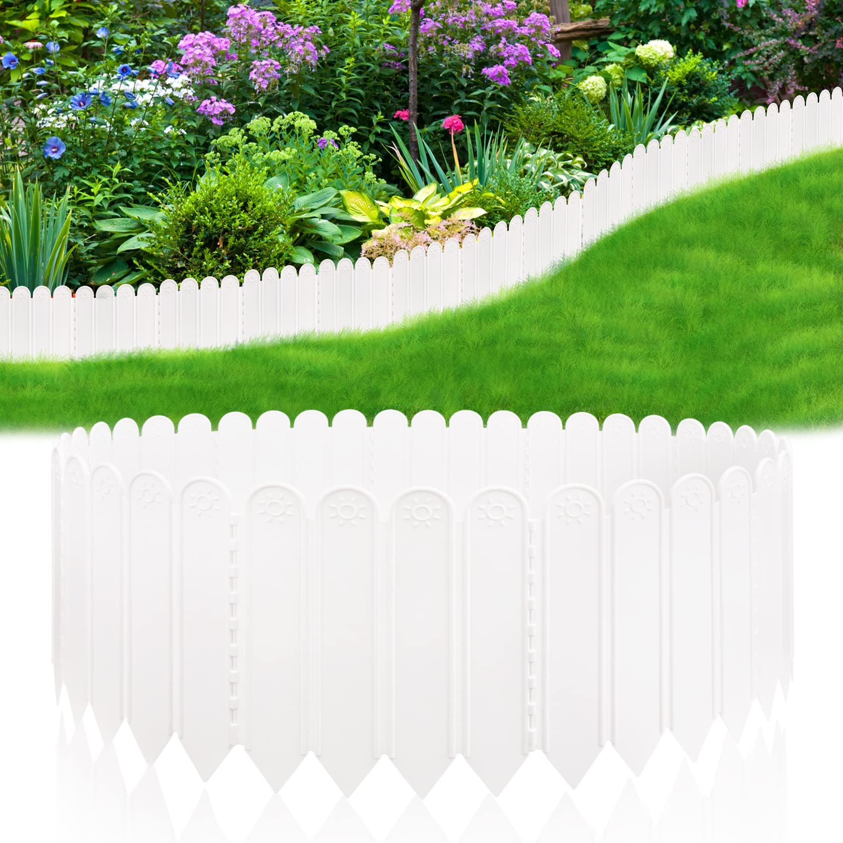 Set 12 gard decorativ, Alb, 1.2 M x 22 cm