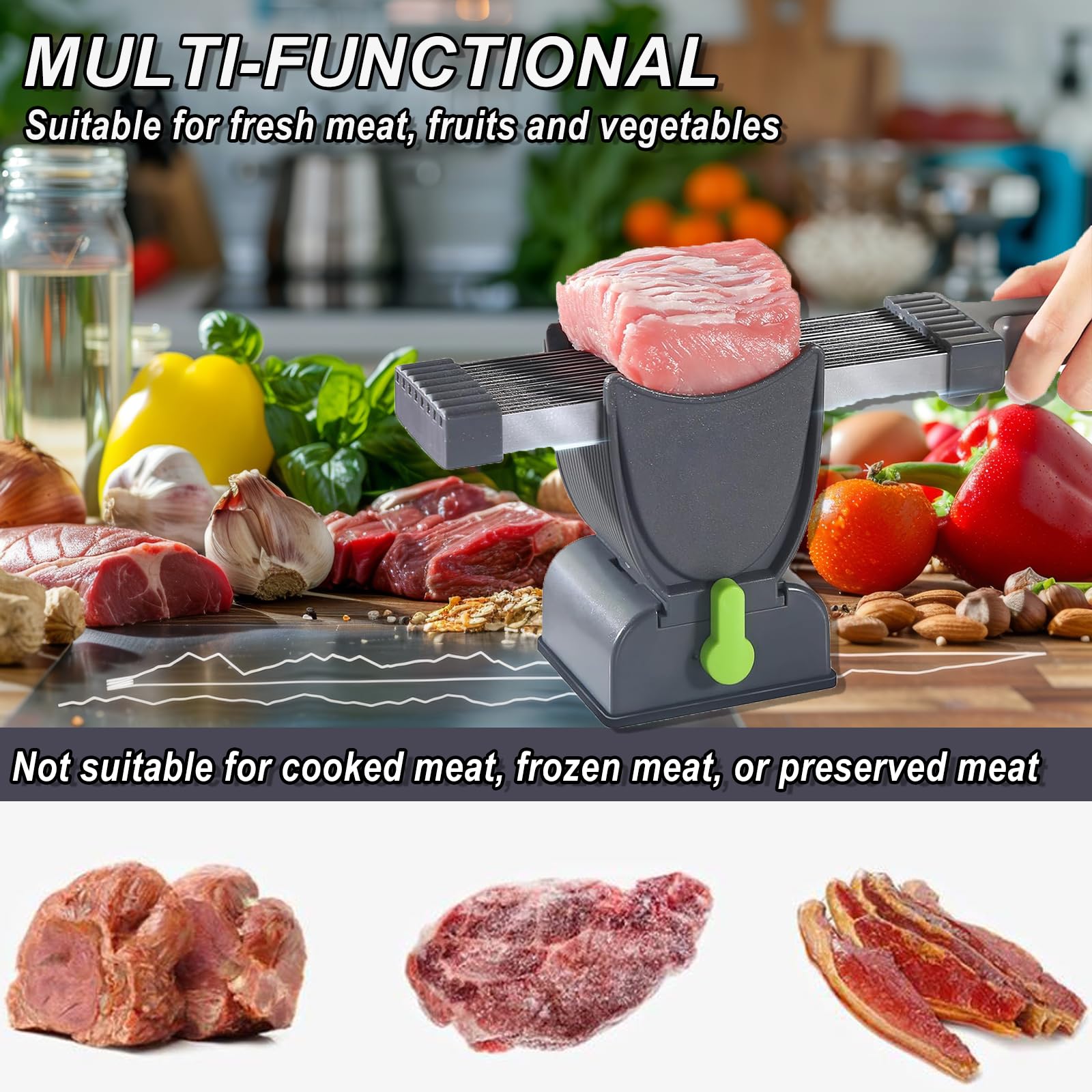Dispozitiv feliat carne cruda, Grosime 2-4 mm