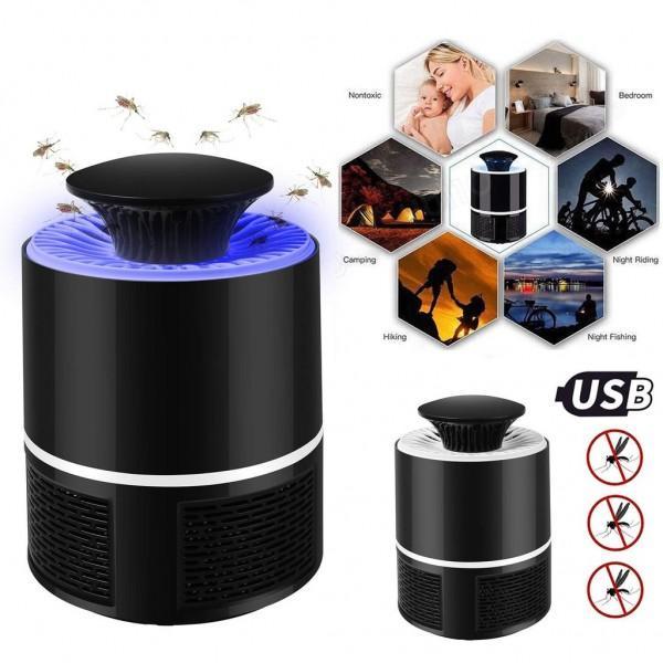 Set 3 x Lampa antiinsecte UV LED 360, USB, Negru