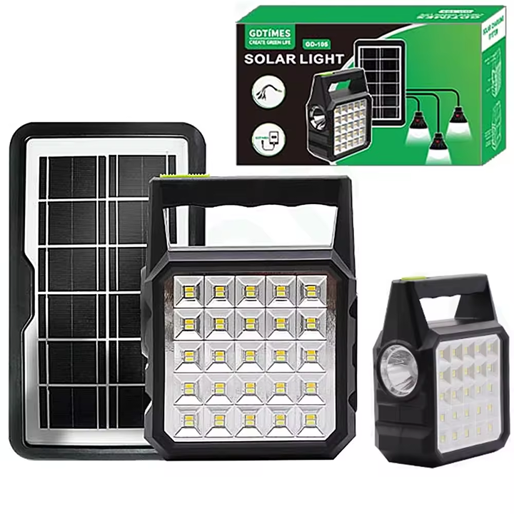 Kit solar LED GD-105 LED, Lanterna multifunctionala cu panou solar