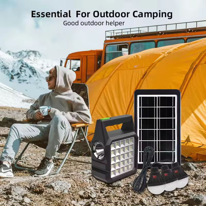 Kit solar LED GD-105 LED, Lanterna multifunctionala cu panou solar