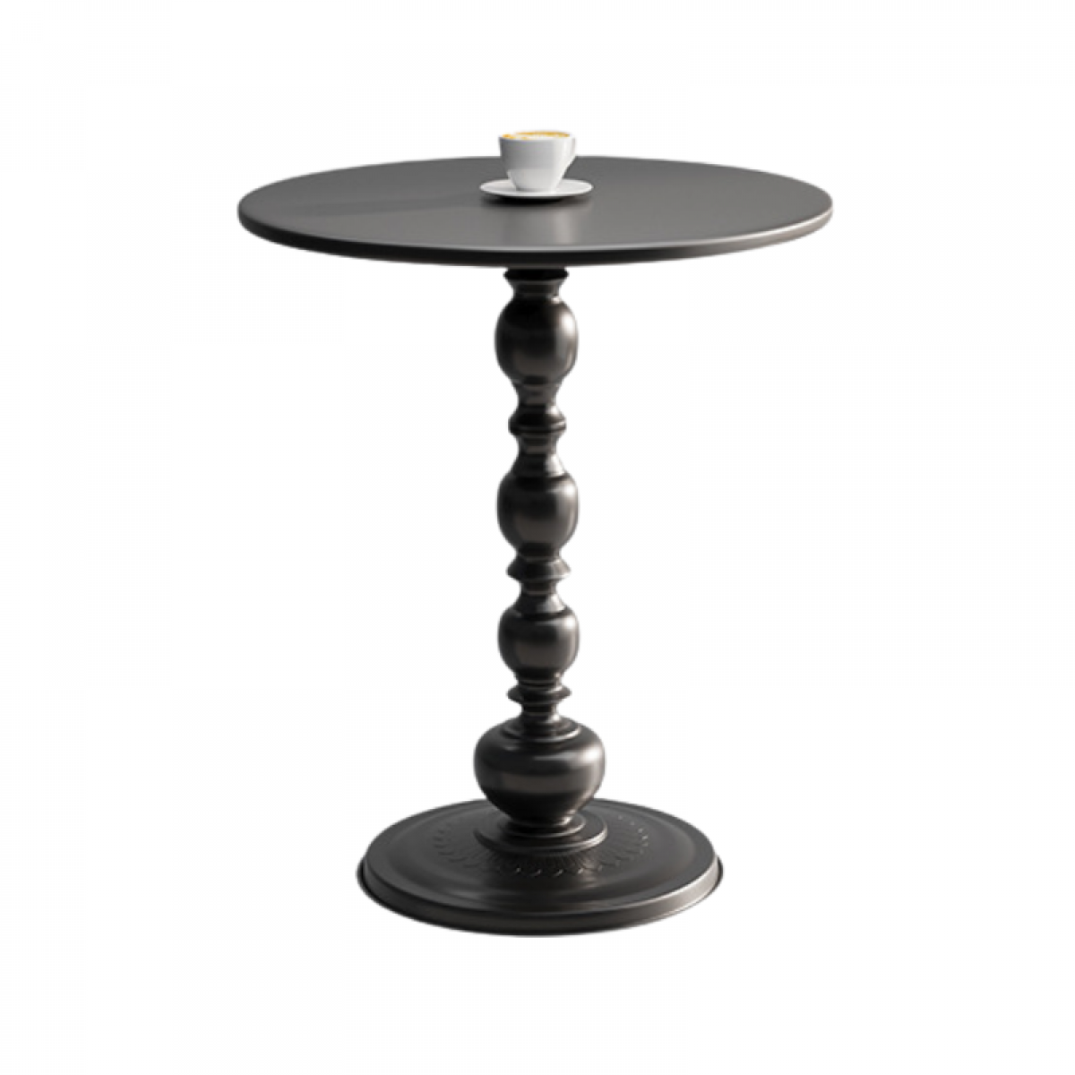 Masuta rotunda pentru cafea, fier, 52 x 38 cm, Negru