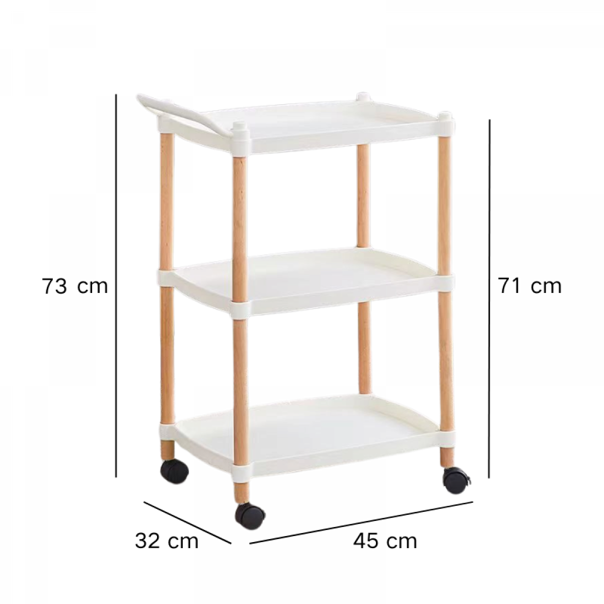 Masuta portabila 71 x 45 x 32 cm, Alb