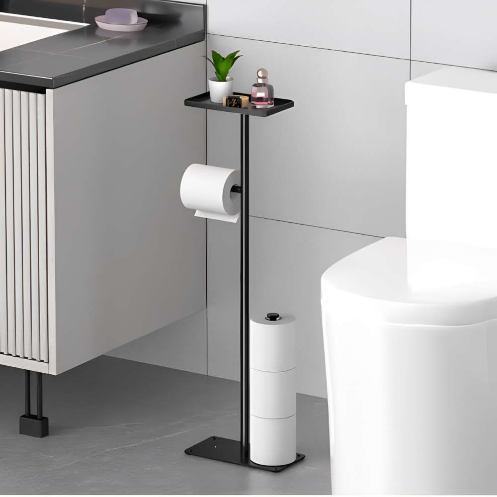 Suport metalic pentru hartia igienica 72 cm, Negru